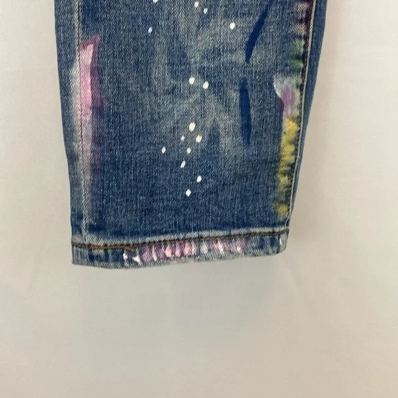 Cotton Denim Paint Splatter Art - Picture 6 of 16